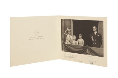 Lot 70 - ROYAL CHRISTMAS CARD SIGNED BY QUEEN ELIZABETH II AND PRINCE PHILIP