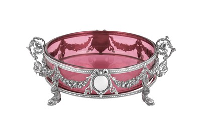 Lot 541 - A late Victorian sterling silver twin handled fruit bowl or dessert stand, London 1900 by Charles Frederick Hancock and Co