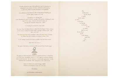 Lot 67 - Rowling: Harry Potter and the Deathly Hallows, Signed & ephemera.