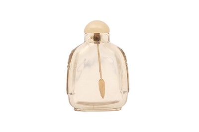 Lot 351 - A CHINESE SMOKY CRYSTAL SNUFF BOTTLE.