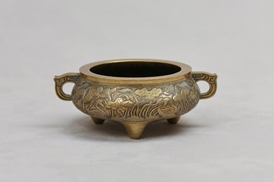 Lot 39 - A CHINESE BRONZE 'LOTUS POND' INCENSE BURNER.