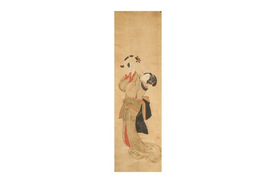 Lot 439 - UNKNOWN ARTIST. A lady with a cat.