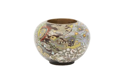 Lot 584 - A JAPANESE CLOISONNÉ ENAMEL WATERPOT