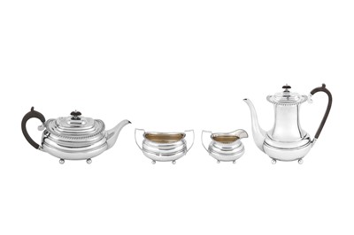 Lot 480 - A George V sterling silver four-piece tea and coffee service, Sheffield 1933 by Jay, Richard Attenborough Co Ltd