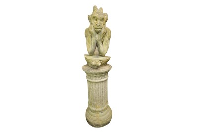 Lot 224 - A CONTEMPORARY RECONSTITUTED STONE GARDEN STATUE MODELLED AS A GROTESQUE
