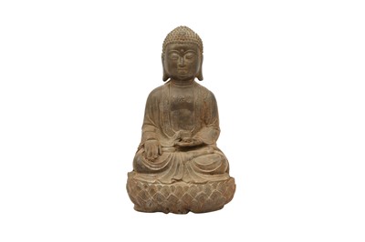 Lot 786 - A CHINESE BRONZE FIGURE OF A BUDDHA.