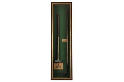 Lot 362 - A CASED SET OF TWO REPLICA HICKORY SHAFTED GOLF CLUBS
