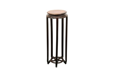 Lot 810 - A CHINESE CARVED WOOD CIRCULAR STAND.