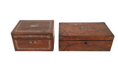 Lot 160 - A ROSEWOOD VANITY BOX, 19TH CENTURY