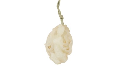 Lot 189 - A CHINESE CARVED JADE ‘CHANG’E AND RABBITS’ GROUP.