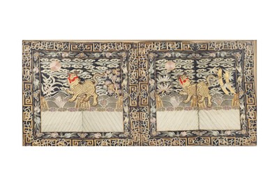 Lot 596 - A PAIR OF CHINESE RANK BADGES, BUZI.