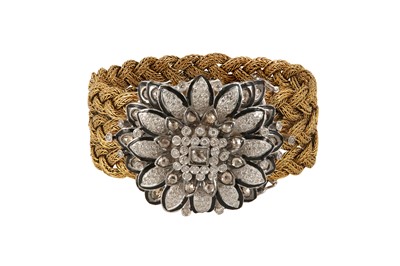 Lot 243 - A diamond and enamel bracelet