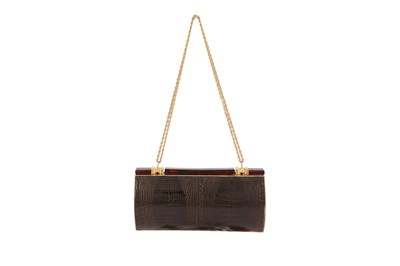 Lot 115 - A 1970S ITALIAN FAUX CROCODILE SKIN CLUTCH BAG