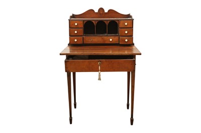 Lot 136 - A LATE 19TH CENTURY GEORGE III STYLE MAHOGANY BONHEUR DU JOUR