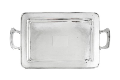 Lot 229 - An early 20th century Chinese Export silver twin handled tray, Shanghai circa 1930 retailed by The China Jewellery Company