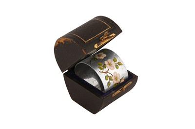 Lot 74 - An Elizabeth II sterling silver and enamel napkin ring, Birmingham 1969 by Royal Irish