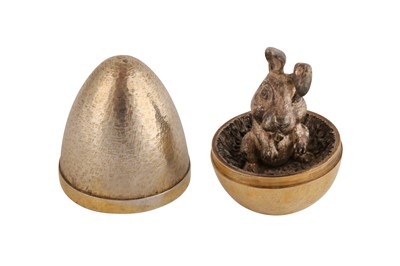 Lot 71 - An Elizabeth II sterling silver gilt surprise egg, London 1973 by Stuart Devlin (1931-2018)