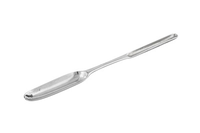 Lot 393 - A George II Scottish provincial silver marrow scoop, Dundee circa 1750 by John Steven