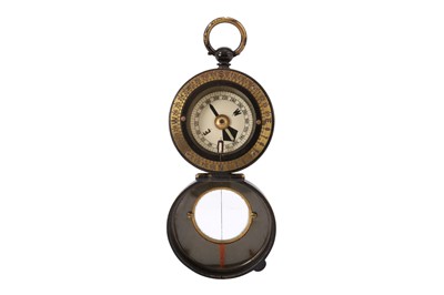 Lot 337 - A BRITISH BOER WAR FLUID FILLED MILITARY COMPASS, CIRCA 1890-1900