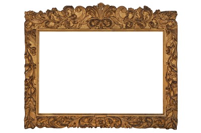 Lot 131 - AN ITALIAN (POSSIBLY ENGLISH) EARLY 18TH CENTURY CARVED AND GILDED FRAME
