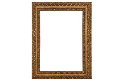 Lot 105 - AN ITALIAN 17TH CENTURY CARVED AND GILDED REVERSE CASSETTA FRAME