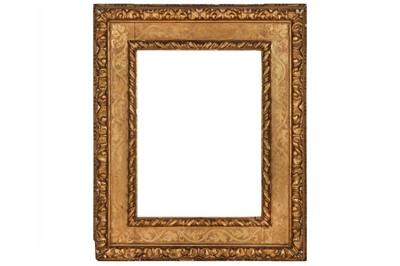 Lot 113 - AN ITALIAN 17TH CENTURY CARVED, GILDED AND PUNCHED CASSETTA FRAME