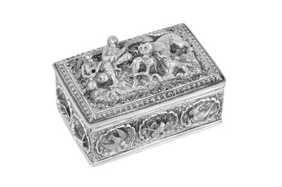 Lot 169 - An early 20th century Burmese unmarked silver box or casket, probably Rangoon circa 1920