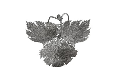 Lot 101 - An early 20th century Anglo - Indian unmarked silver confectionary dish, Kashmir circa 1920