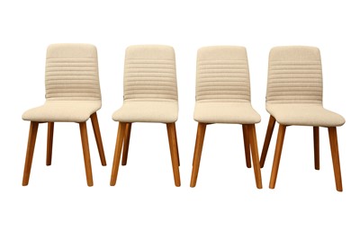 Lot 393 - A SET OF FOUR CONTEMPORARY KARE DESIGN LARA ECRU DINING CHAIRS