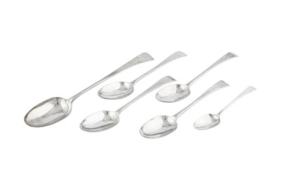 Lot 383 - A George III sterling silver flatware set, London 1782/83/84 by Hester Bateman