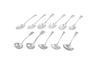 Lot 382 - A mixed group of George III to George IV sterling silver flatware
