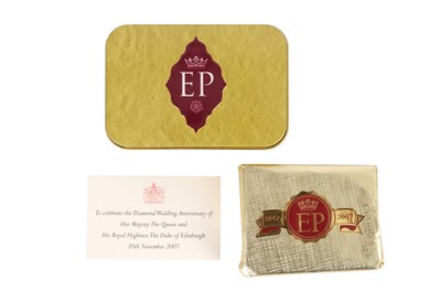 Lot 106 - DIAMOND WEDDING ANNIVERSARY CAKE OF H.M. THE QUEEN AND PRINCE PHILIP