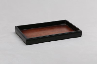 Lot 6 - A CHINESE ZITAN WOOD TRAY.