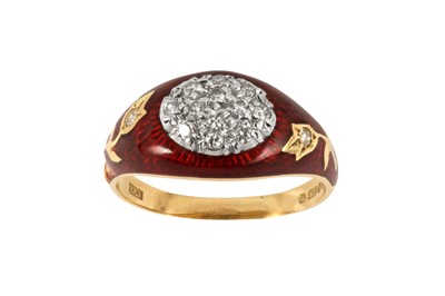 Lot 41 - An enamel and diamond ring