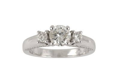 Lot 165 - A three stone diamond ring