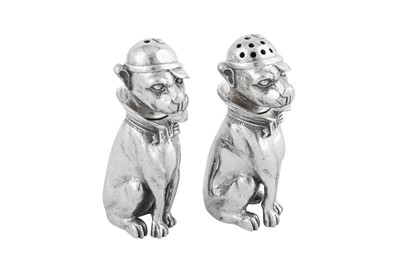 Lot 1147 - A pair of contemporary novelty silver salt and pepper