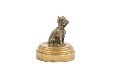 Lot 133 - A BRASS MODEL OF SCOTTY DOG, 20TH CENTURY
