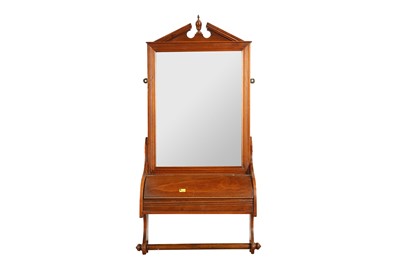Lot 191 - A LATE VICTORIAN WALNUT BATHROOM MIRROR