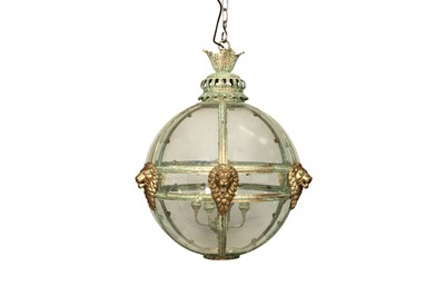 Lot 197 - PURE WHITE LINES, A 'VERDIGRIS LEONE' HANGING LANTERN