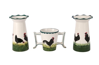 Lot 262 - A PAIR OF WEMYSS WARE POTTERY VASES, 20TH CENTURY
