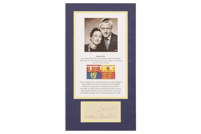 Lot 48 - SIGNATURES BY EDWARD AND WALLIS, DUKE AND DUCHESS OF WINDSOR