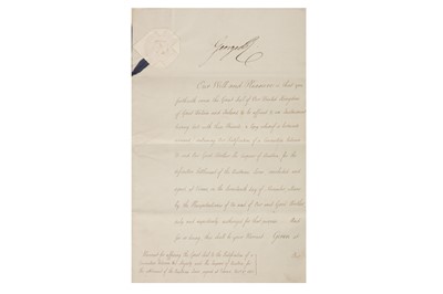Lot 7 - DOCUMENT SIGNED BY GEORGE IV, KING OF THE UNITED KINGDOM OF GREAT BRITAIN AND IRELAND (1820-1830)