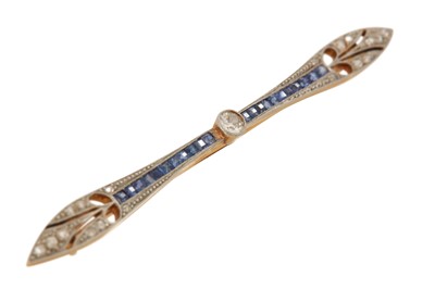 Lot 34 - A diamond and sapphire brooch