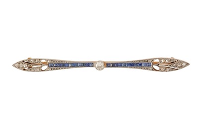 Lot 34 - A diamond and sapphire brooch