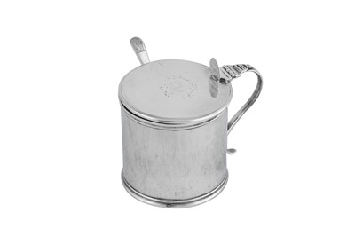 Lot 555 - Cape interest – A George III Scottish sterling silver mustard pot, Edinburgh 1774 by Patrick Robertson