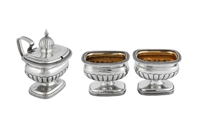 Lot 306 - An early 19th century Dutch 935 standard silver cruet set, Amsterdam 1835 by PP under a crescent