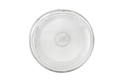 Lot 604 - A large George III sterling silver salver, London 1806 by Thomas Hannam and John Crouch II (reg. 13th May 1799)