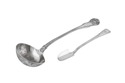 Lot 397 - A William IV sterling silver soup ladle, London 1834 by William Eaton