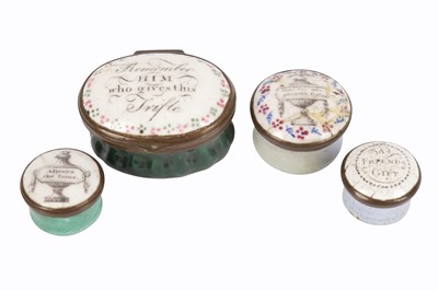 Lot 88 - AN ENAMEL PATCH-BOX AND THREE ENAMEL PILL-BOXES BELONGED TO PRINCESS MARGARET, COUNTESS OF SNOWDON