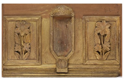 Lot 151 - AN 18TH CENTURY ITALIAN GILTWOOD ECCLESIASTICAL PANEL